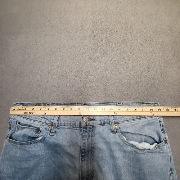 Levis 514 Jeans Mens 38x30 Blue Straight Leg Distressed Stretch Denim - Picture 9 of 11